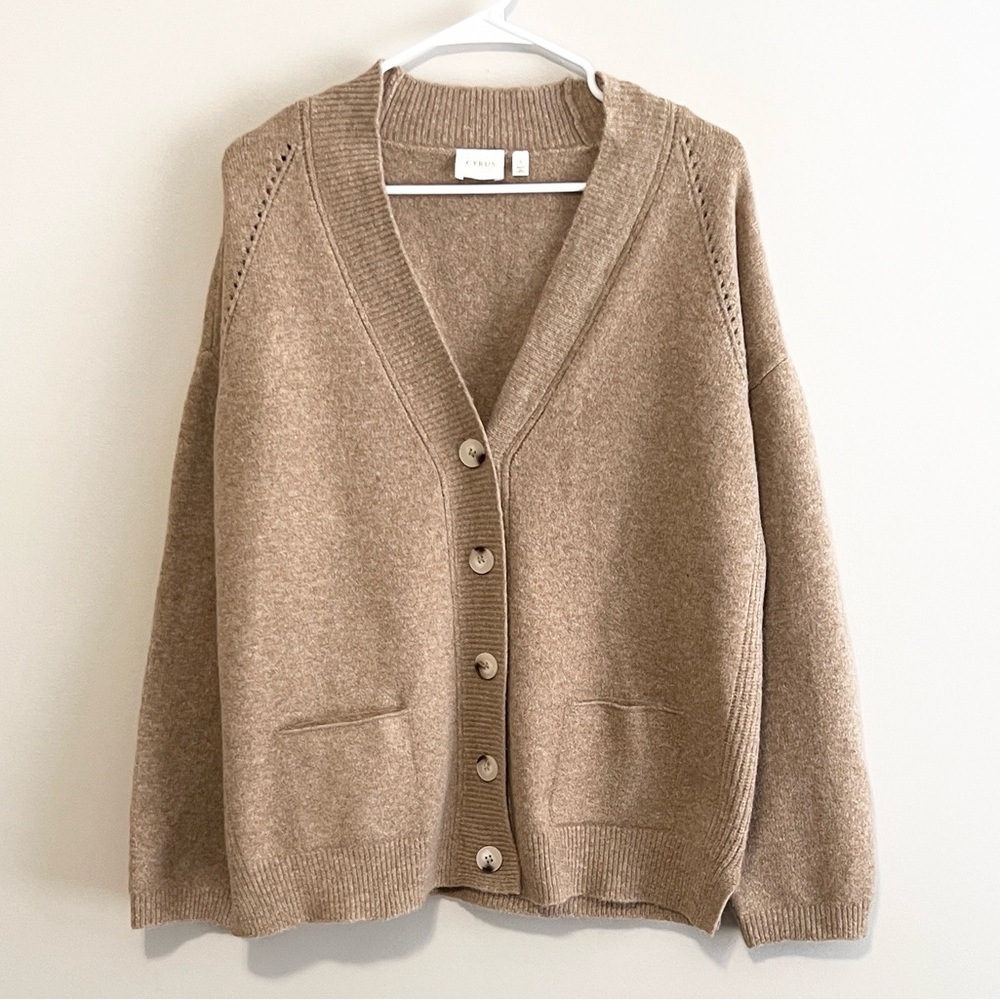 NWT Cyrus V-Neck Wool Blend Button Cardigan Sweater